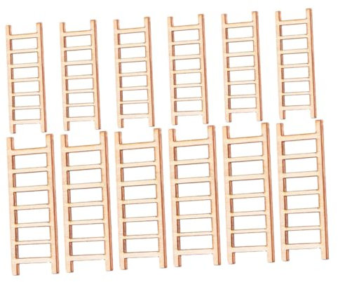 TEHAUX 40pcs Wooden Staircase Ornaments Miniature Ladders for Landscape Decor Simulation Mini Ladder for Table Home Decor Living