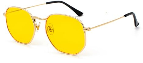 qinqilanqi-S Mode Polygonale Sonnenbrille für Damen und Herren UV Schutz
