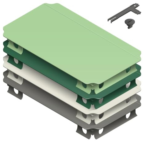 Quadro Halbplattenset L Home – Erweiterungs-Set mit 6 halben Platten 40 x 20 cm für Stufen, Kanten und Abdeckungen, UV-stabil, Indoor/Outdoor, Made in Germany