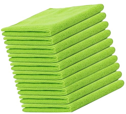 Xuanxi Lot de 10 chiffons de nettoyage en microfibre absorbants multi-usages pour la maison et la voiture 30 x 30 cm