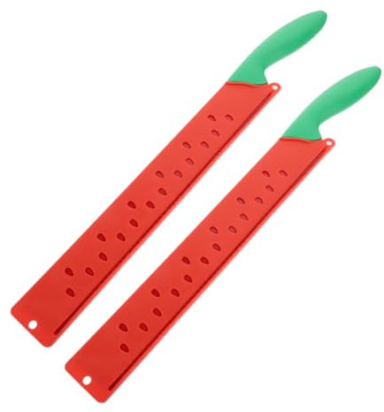 LIFKOME Cortador De Sandía Serrado Alargado, Cuchillo De Acero Inoxidable Multifuncional, 2 Piezas Para Fruta y Pan, Doméstico Para Cocina y Hogar