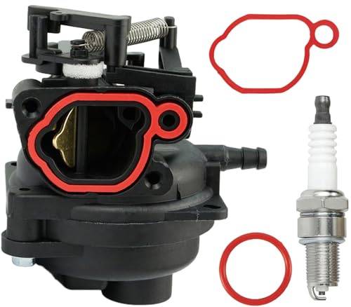 Jrisbo 799584 Carburateur Kit pour Briggs & Stratton 550EX LC221A 625EX 675EX TB110 CARB Moteur 09P702-0145/0098 - F1 Pièces de Moteur de Tondeuse à Gazon Avec Joints Rouges+Bougie Remplace 594058