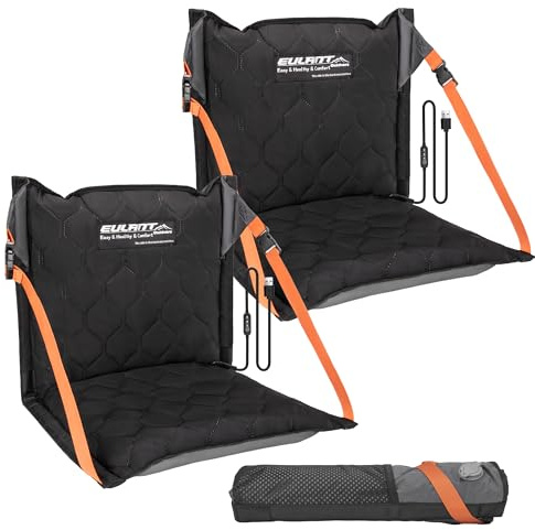 EULANT 2pcs Inflatable Stadium Seat Cushion with Back Support, Portable Floor Chair with Backrest for Camping, Beach, Garden,Kayaking, Hiking, Sporting Events, Concert Excursions,Outdoor Sit Mat