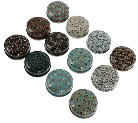 Healeved 12 piezas Cajas de Almacenamiento para Velas Latas de Estaño para Velas Artesanales Mini Recipientes Redondos Portátiles para DIY Aromaterapia y Manualidades