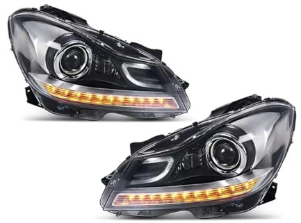 Faro anteriore Gruppo Compatibile Con Benz Per W204 C180 C200 C260 2011 2012 2013 2014 DRL Indicatori Di Direzione Dinamici Luci Anteriori Proiettore Allo Xeno Fari Auto