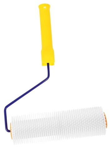 Toddmomy Rodillo de Pincel para Pintura Autonivelante con Púas Cepillo para Suelo de Cemento Rodillo Desespumante Reutilizable con Mango Ergonómico Duradero y Fácil de Usar Color Aleatorio