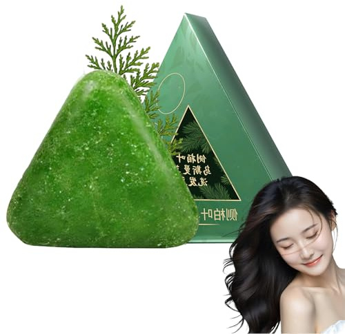 Shampoo solido, shampoo al sapone verde, shampoo solido all'erba, calmante e rinforzante per capelli da donna e da uomo (1pcs)