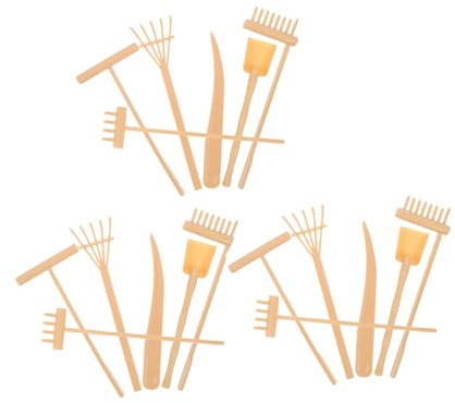 FUNOMOCYA 3 Set Miniature Sand Zen Garden Rake Small Tabletop Rakes for Indoor Outdoor Meditation Sand Painting DIY Garden Projects Crafting Tools