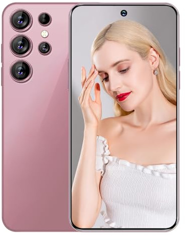 BYXLMS S24 Ultra Telefoni sbloccati Smartphone 5G Android 13.0 8+256 GB Schermo HD da 6,8 Doppia SIM Fotocamera da 108 MP + 50 MP 8000 mAh Penna esterna RoseGold
