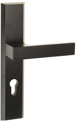 FEINZ Außentürgriff 72 mm Schwarz | Langschild, Türbeschlag, verdeckte Verschraubung, Außentüren, Europrofil-Zylinder, einfache Montage, hoher Schutz