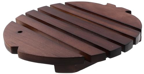 Baluue Dessous de Plat en Bois Foncé Résistant la Chaleur Forme Poisson en Bois Facile à Utiliser et Transporter, Napperon Décoratif Cuisine pour Table Moderne