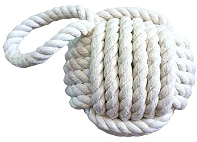 Rope Knot Door Stop Sailors Knot Hessian Novelty Old Style for Beach House White