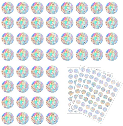 EUREKORA 144 Stück Prism-Fenster-Abziehbilder Runde Prisma Fensteraufkleber-Set Suncatcher Sticker Kreisförmig Sonnenfänger Wiederverwendbar für Stoppt Vögel Türfenster Esszimmer Schlafzimmer(3*3CM)