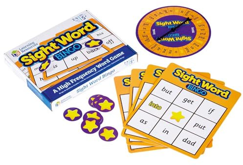 Learning Resources Sight Word Bingo, Classroom & Home Learning, Visual, Tactile And Auditory Learning, Phonics Games, Literacy Games, Ages 5+