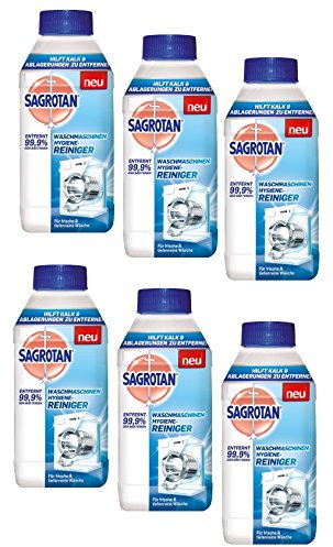 Sagrotan Waschmaschinen Hygiene Reiniger Vorteilspack Waschmittel gegen Kalk und Schmutz 1500ml (6 Flaschen à 250ml)