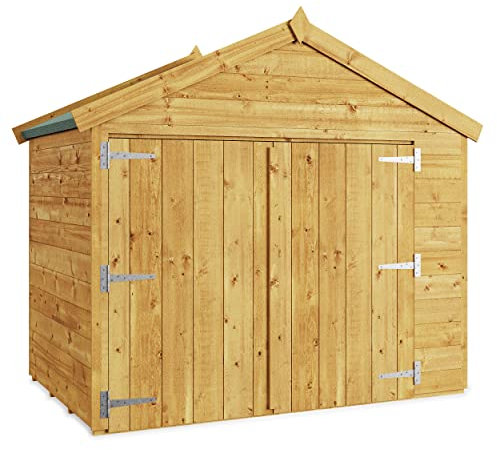 BillyOh 4x6 Tongue and Groove Wooden Apex Bike Storage Double Door Roof Felt Store Shed - Premium 4ftx6ft