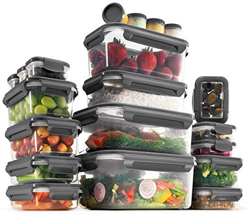 40-Piece Airtight Food Containers With Lids - Superior BPA-Free Food Storage Containers Set - 100% Leak Proof Takeaway Containers, Reusable Meal Prep Lunch Boxes - Dishwasher, Microwave & Freezer Safe