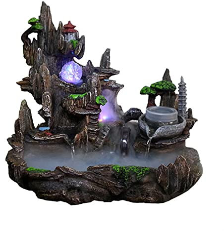 Water Fountain Desktop Ornament Desktop Water Fountain Indoor Water Fountain Waterfall Zen Meditation Fountain Feng Shui Tabletop Fountain - for Home/Office/Garden/Patio Zen Meditation Fountain Crafts