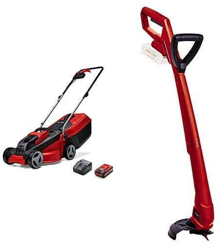 Einhell Power X-Change 18/30 Cordless Lawnmower And Strimmer Set - GE-CM 18/30 Li Battery Lawn Mower With Battery And Charger + GC-CT 18/24 P Li Grass Trimmer Set With 20 Replacement Blades