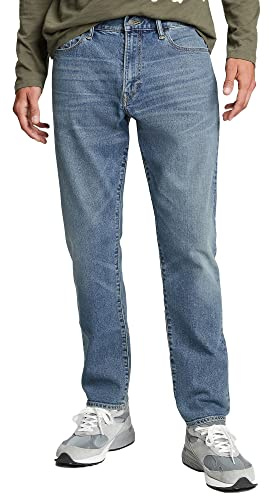 GAP Mens Straight Taper Fit Jeans, Medium Wash, 36W x 34L US