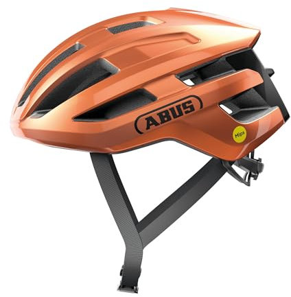 ABUS Rennradhelm PowerDome MIPS - leichter Fahrradhelm mit cleverem Belüftungssystem und Aufprallschutz - Made in Italy - für Damen und Herren - Orange, Größe S