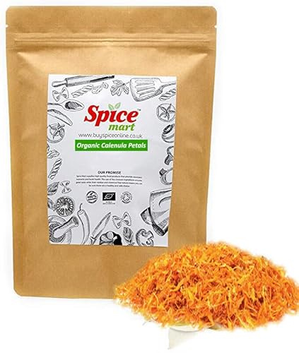 Organic Herbs | Herbal Tea Infusion Premium Quality by Spice Mart® Free UK P&P 50g-450g (200 Grams, Calendula Petals)