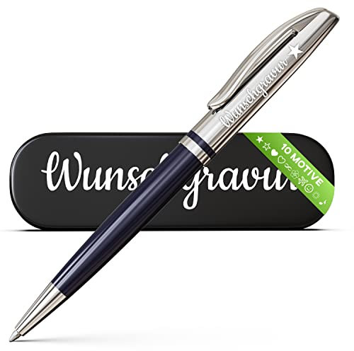 Geschenkfreude Pelikan Jazz Kugelschreiber mit Gravur personalisiert - Kugelschreiber blau - schwarzschreibend - einzigartige Stifte mit Namen - Vatertagsgeschenke- Geschenke für Männer und Frauen