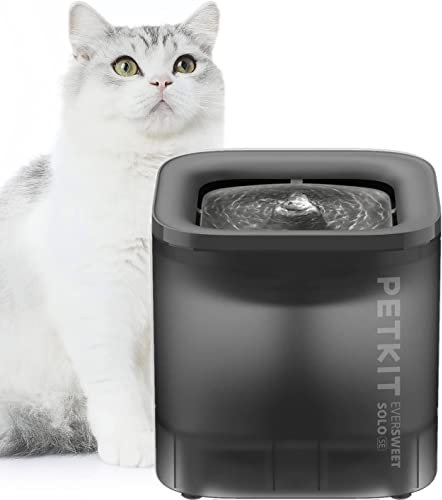 PETKIT Dricksfontän för Katter, Hundvattendispenser, 1,85L, Intelligent LED-ljus, 35 dB Extremt Tyst, Trådlös Vattendispenser, Dricksfontän för Katter, Hundar, Grått