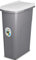 Home Centre Plastic Lift Top Lid Waste Bin Kitchen School 40 Litre White-Grey Slim Recycling General Trash & Storage Recycled Rubbish Organiser Container Dustbin Sturdy Quality Made in Italy