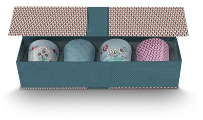 Pip Studio Flower Festival Oriental Geschenkset Becher ohne Henkel blau 0,23l