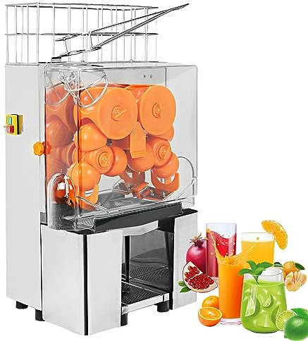 SYUFRE Orange Juice Squeezer, Electric Citrus Juicer with 2 scrap box Brushed Stainless Steel automatic Extractors Fresh Juice making machine for orange, lemon and Grapefruit