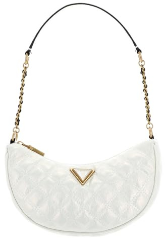 GUESS Giully Top Shoulder, Borsa a Tracolla, Zip Superiore Donna, Avorio, Taglia Unica