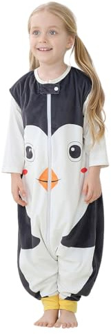 HAHASHOW Baby Schlafsack mit Füßen Schlafsack mit Beinen 1-3 Jahre Pinguin | Maschinenwaschbar, 2 Wege Reißverschluss, ärmellos, 1.5 Tog Extraweicher Polyesterstoff, Geeignet für alle Jahreszeiten