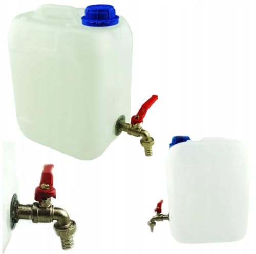 Anwicar Wasserkanister mit hahn - Wasser Kanister mit Zapfhahn 10l - Camping Wassertank - Wasserbehälter - Trinkwasserkanister - Frischwassertank - Weiß