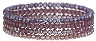 Hernin Damen Kristall Perlen Armband Mehrschichtige Stretch-Armband für Frauen Bohemian Crystal Beaded Multi-Layered Stretch Bracelet