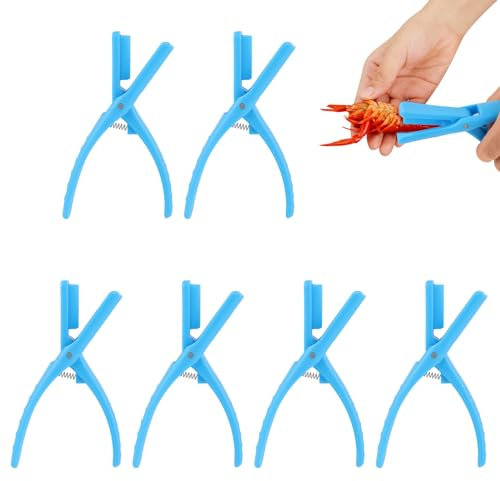 6pcs Crawfish Peeler, Crawfish Tail Shucker Crayfish Shelling Device Crayfish Sheller Seafood Tool Shrimp Peeler Supply for Cooked Shrimp Tails, Easily Peeling (Blue)