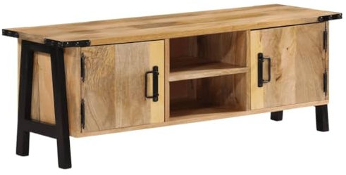 Rantry TV-Schrank 110 x 35 x 40 cm aus massivem Mangoholz, Möbel, Sideboard, Küchenschrank, Aufbewahrungsschrank für Wohnzimmer, Schlafzimmer