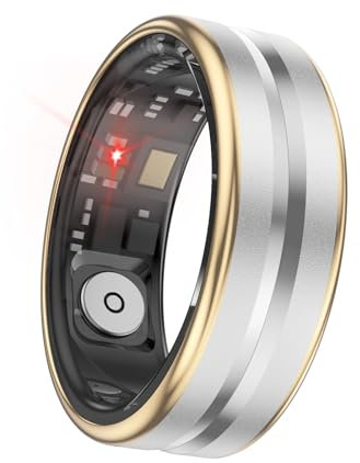 KSGSFSA Smart Ring Cardiofrequenzimetro Tracker del Sonno Ossigeno nel Sangue Anello della Salute Contapassi for Cellulari Android iOS(E,12)