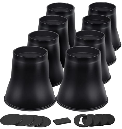 ANNKUT Rialzi per letto da 15,2 cm, resistenti, rotondi per mobili, per letto, scrivania, tavolo, divano, alzate per letto, supporta fino a 2721,6 kg (confezione da 8, nero)