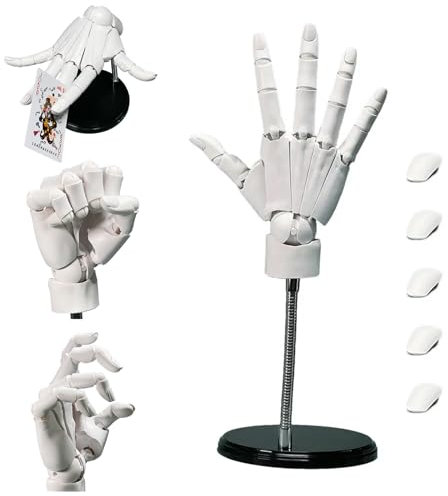 Modello a mano 1: 1 articolazione mobile a mano articolata 16x8in manikin a mano con base di base per disegno, pittura, disegno, disegno, schizzi