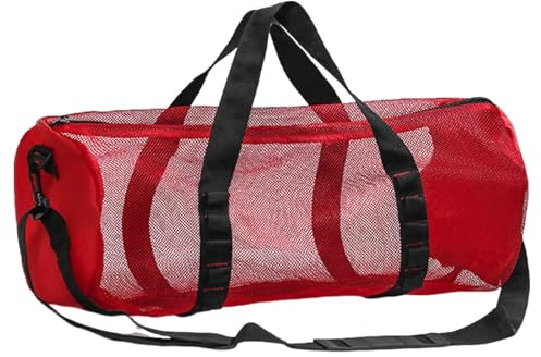Vuggdt Netz-Tauchtasche – Tauchtasche für Tauchen – extra große wasserdichte Netztasche – Zylinder-Mehrzweck-Reißverschluss, tragbare Schnorchelausrüstung zum Schnorcheln, Speerfischen