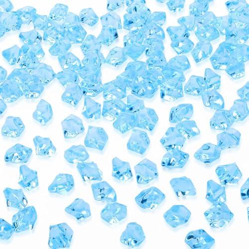 500 Stück Hellblau Acryl 14 mm Diamanten, Edelsteine für Kinder mit Box