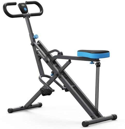 MERACH 2 IN 1 Kniebeugen Rudergerät Faltbare Kniebeugenmaschine, Glute Machine für den Gesäß, Bein und Core Training, 10Min Aufbau für Zuhause und Fitnessstudio, Max 160 KG