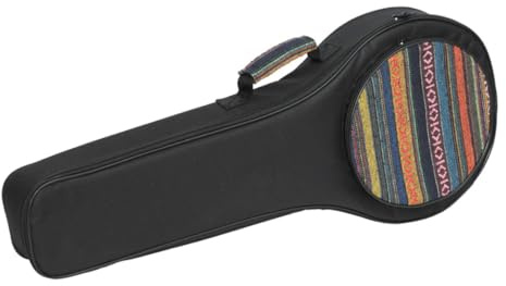 TOYANDONA Mandolinentasche mit Verstellbaren Schultergurten Wasserdichtem Nylon und Dicker Polsterung Schwarz Große Kapazität für Unterwegs