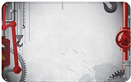 Ingranaggi Leve Tubi E Contatori Canne Fumarie Sollevamento Gru Tappeto Ingresso Casa Confortevole Tappeti D'Ingresso Lavabile Tappetino Da Bagno Per Soggiorno Camera Letto Balcone 40X60Cm