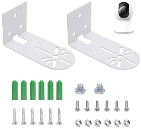 2 Unidades Soporte Camara Vigilancia Soporte de Pared para Eufycam 2c/2 | Accesorio de Vigilancia, Metal Resistente, para Eufy Security Indoor CAM E220, Incluye 1 Destornillador Phillips