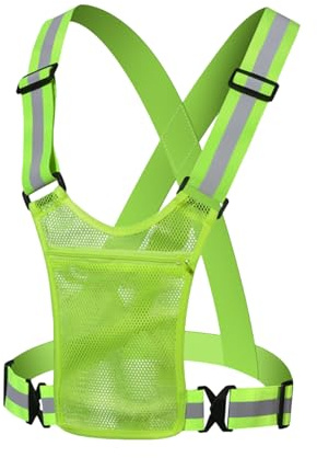 Giust Da Corsa Riflettente - Giubbotto Di Sicurezza Ad Alta Visibilità | Equipaggiamento Riflettente Regolabile Con Tasca Del Telefono | Giubbotto Riflettente Leggero Per Jogging Di Trasporto