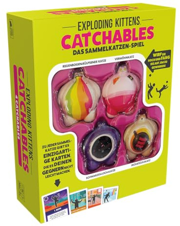 Exploding Kittens – Catchables, 2–4 Personen, Alter 8+, Partyspiel | Ein Sammelkatzen-Spiel zum Werfen! Spielt mit bis zu 4 Personen oder kombiniert weitere Catchables-Packs für noch mehr Leute.