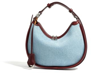 IOEUIWP Borsa da donna a mezzaluna, borsa a tracolla ascella, a estiva morbida e leggera(Blue)