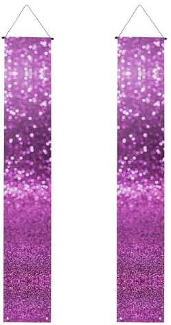 Funkelndes lila Glitzer-Druck, Veranda-Banner, Outdoor-Banner, Thanksgiving-Dekorationen, für alle Feiern